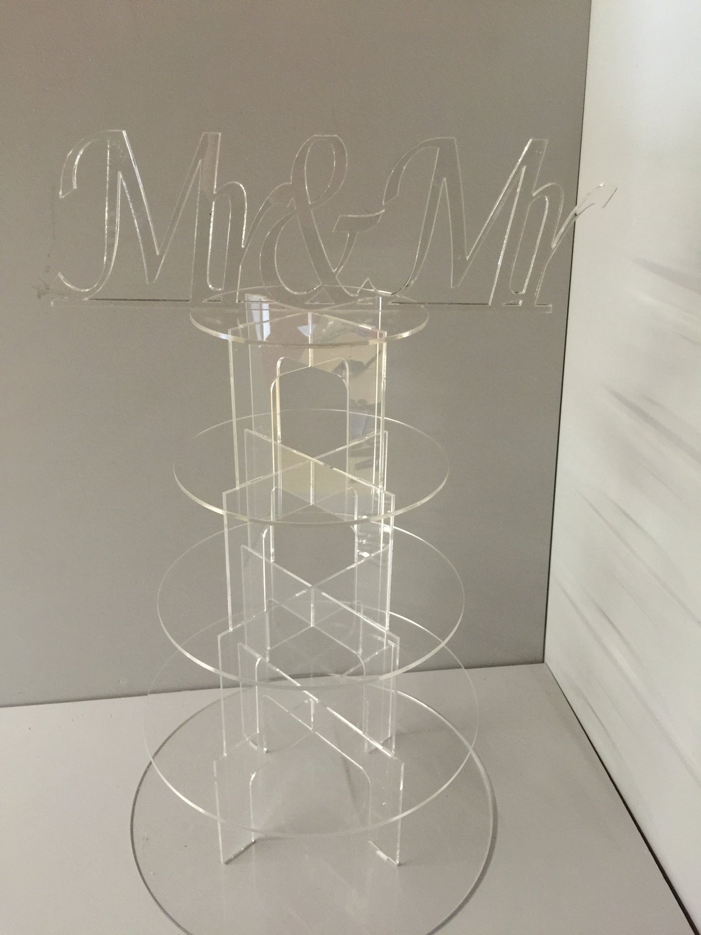 Cake stand 5 tier round Mr & Mrs wedding Celebration.