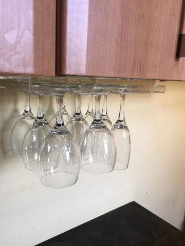Catering wine glass holder storage.