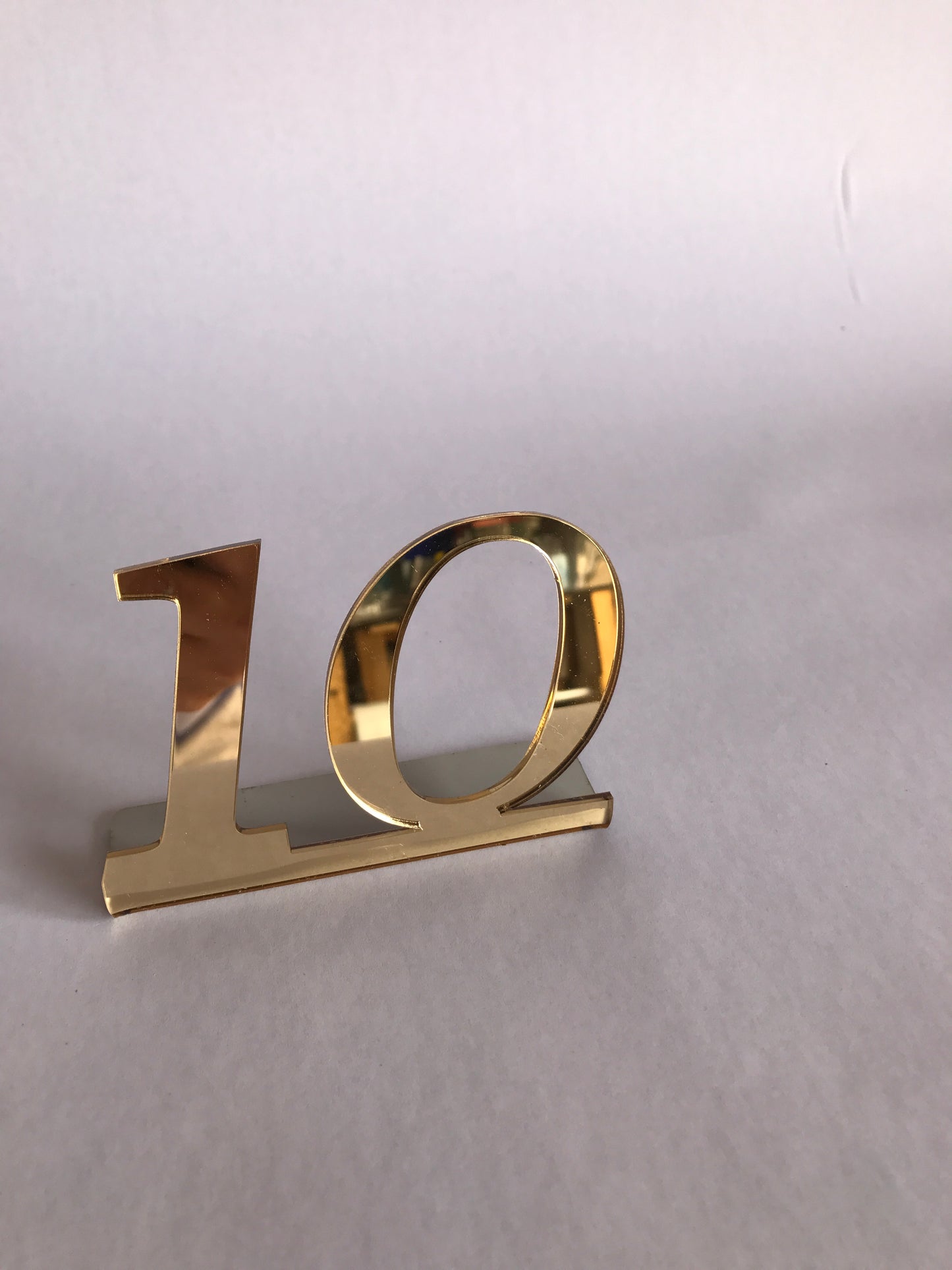 Wedding table Numbers Catering Mirror table numbers pack of 10 and choice of gold or silver