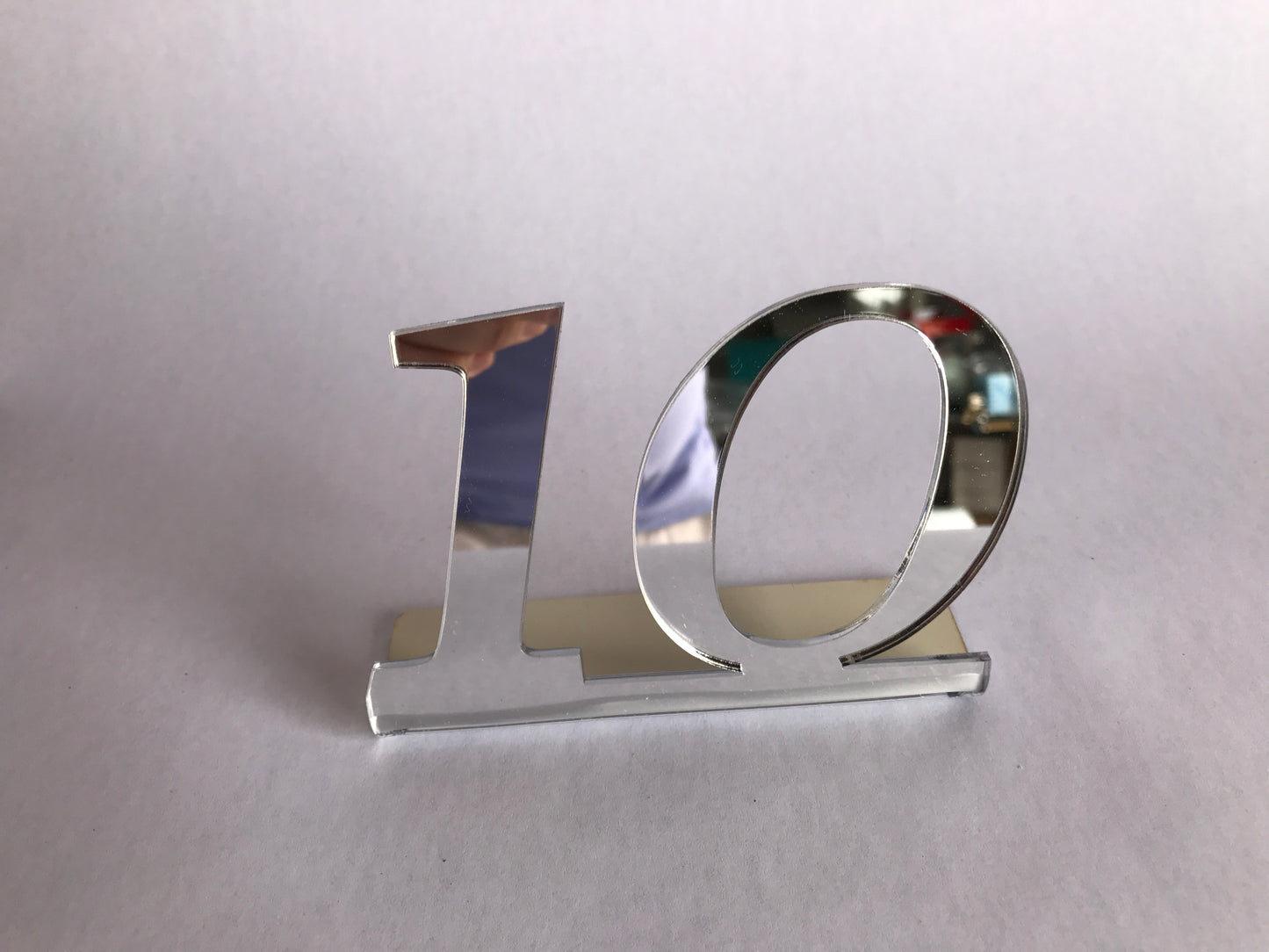 Wedding table Numbers Catering Mirror table numbers pack of 10 and choice of gold or silver