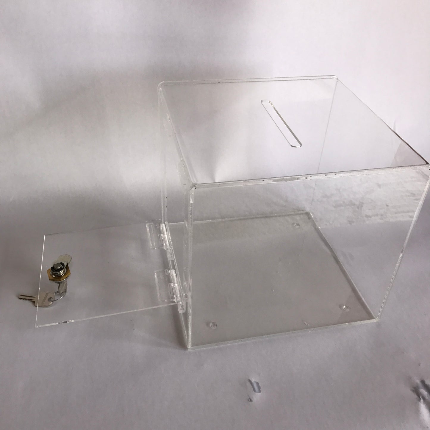 Ballot Box, Collection, suggestion Box clear acrylic with Lock & 2 Keys