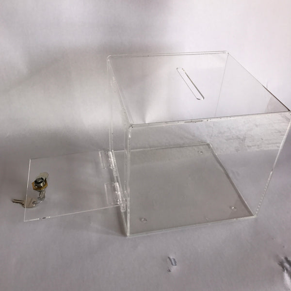 Ballot Box, Collection, suggestion Box clear acrylic with Lock & 2 Keys