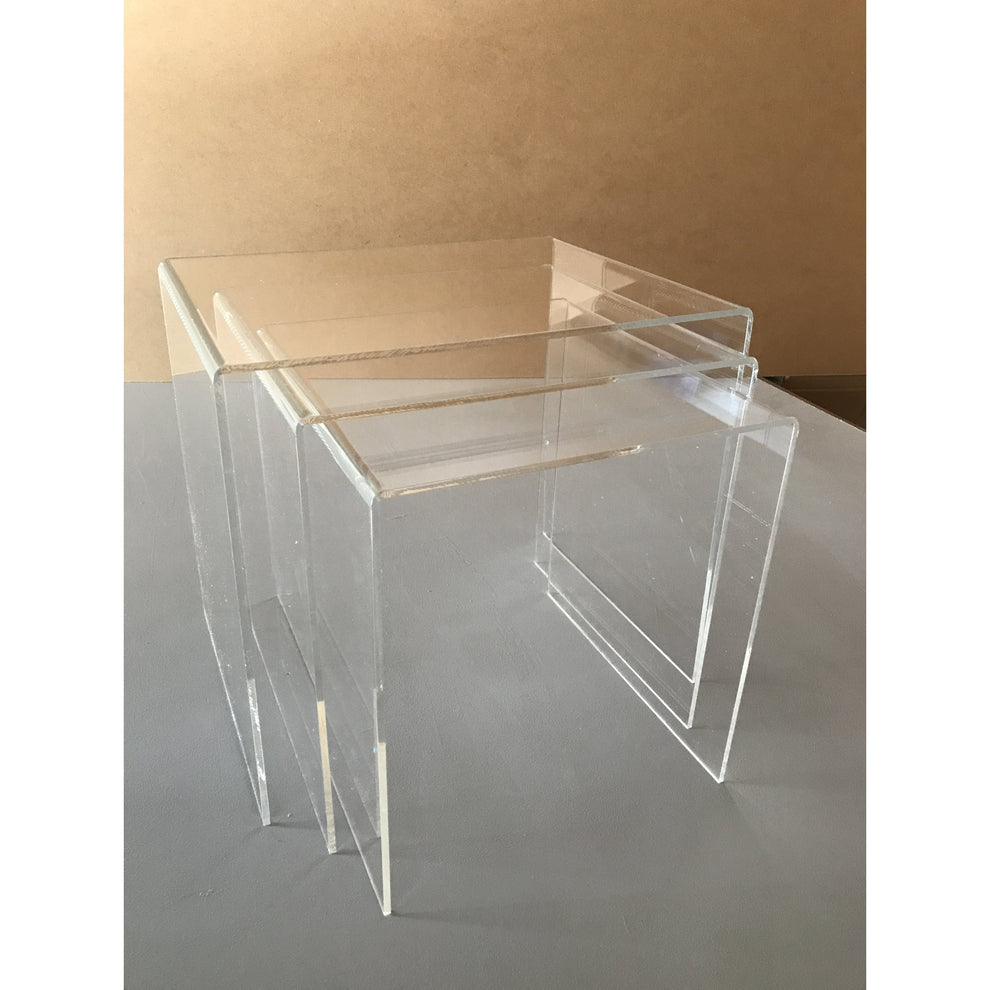 Tables Nest of 3 Tables clear acrylic/perspex – Acrylic Display uk