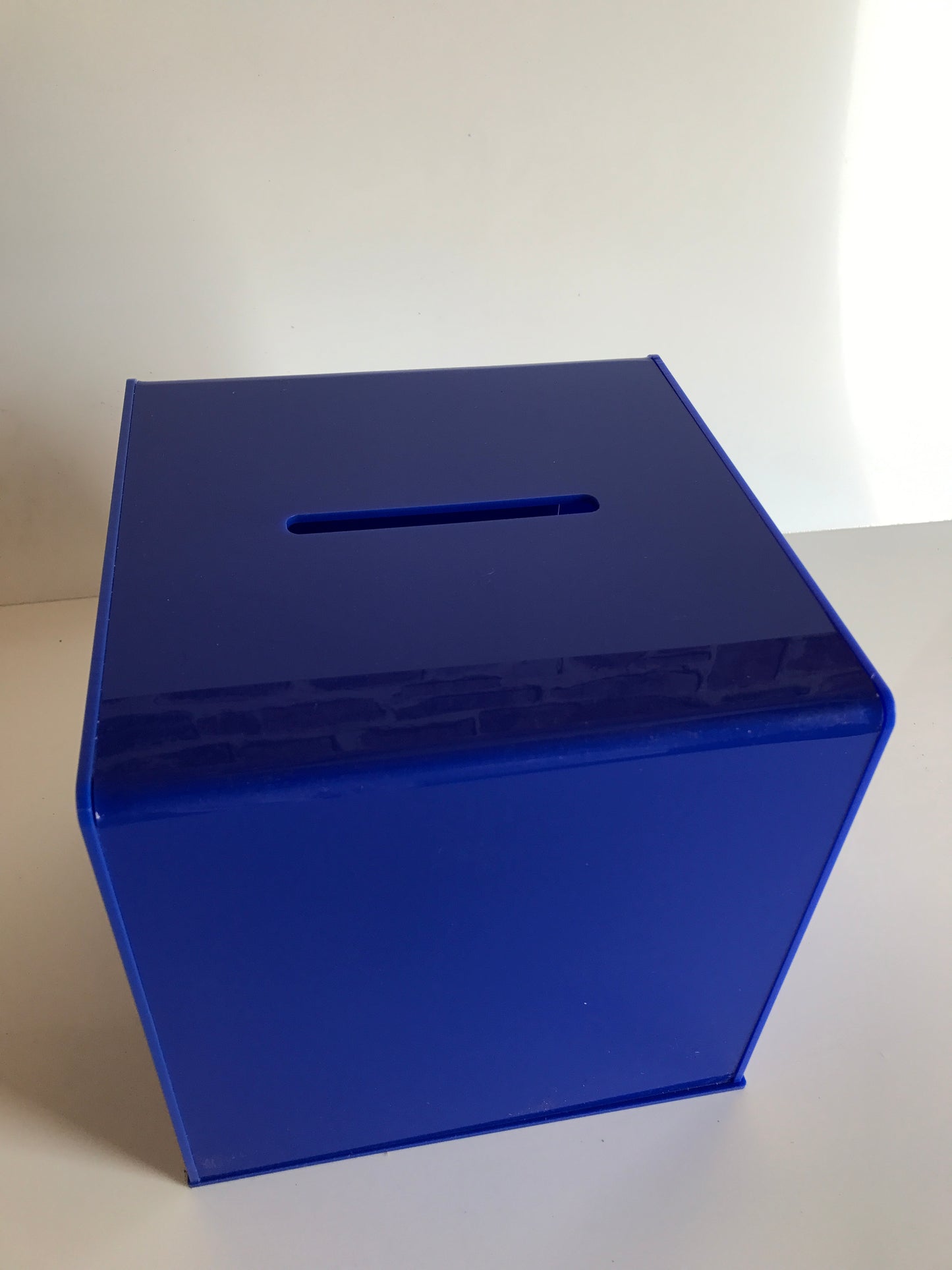 Ballot Box, Collection, suggestion box Blue acrylic with Lock & 2 Keys