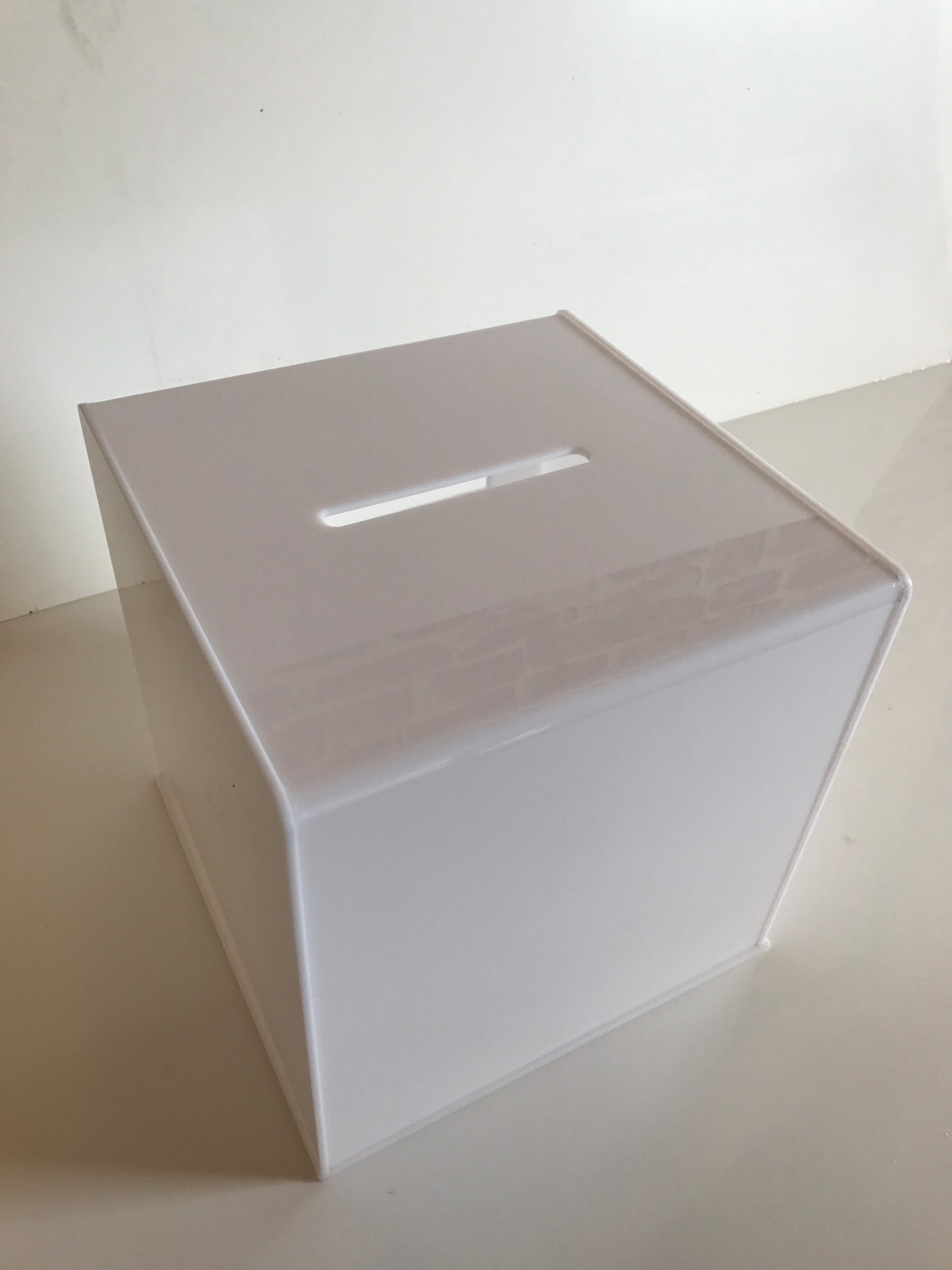 Ballot Box, Collection, suggestion box White acrylic with Lock & 2 Keys