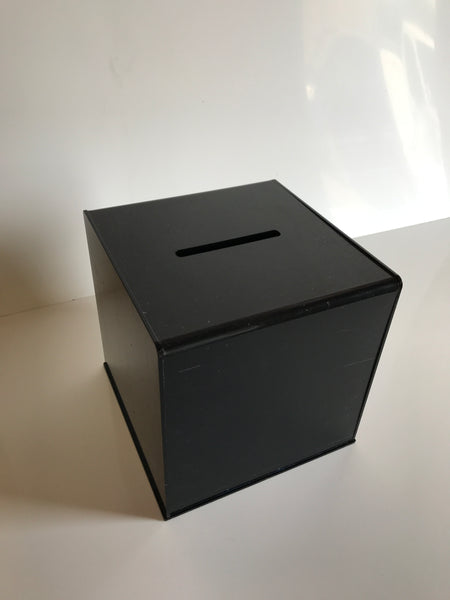 Ballot Box, Collection, suggestion box Black acrylic with Lock & 2 Keys