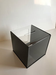 Ballot Box, Collection, Suggestion Box Black & Clear Acrylic with Lock & 2 Keys