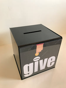 Ballot Box, Collection, suggestion box Black acrylic with Lock & 2 Keys