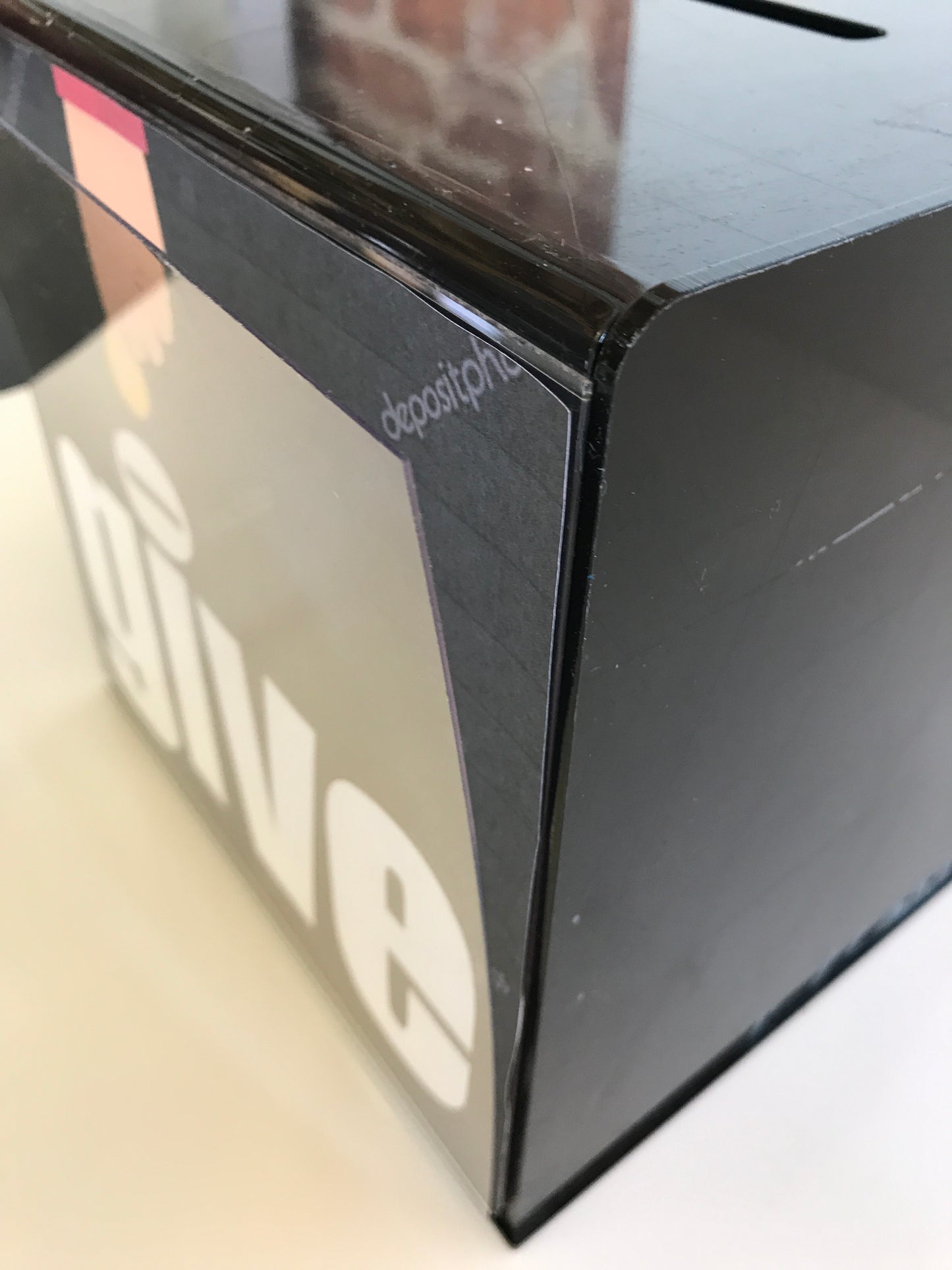 Ballot Box, Collection, Suggestion Box Black & Clear Acrylic with Lock & 2 Keys