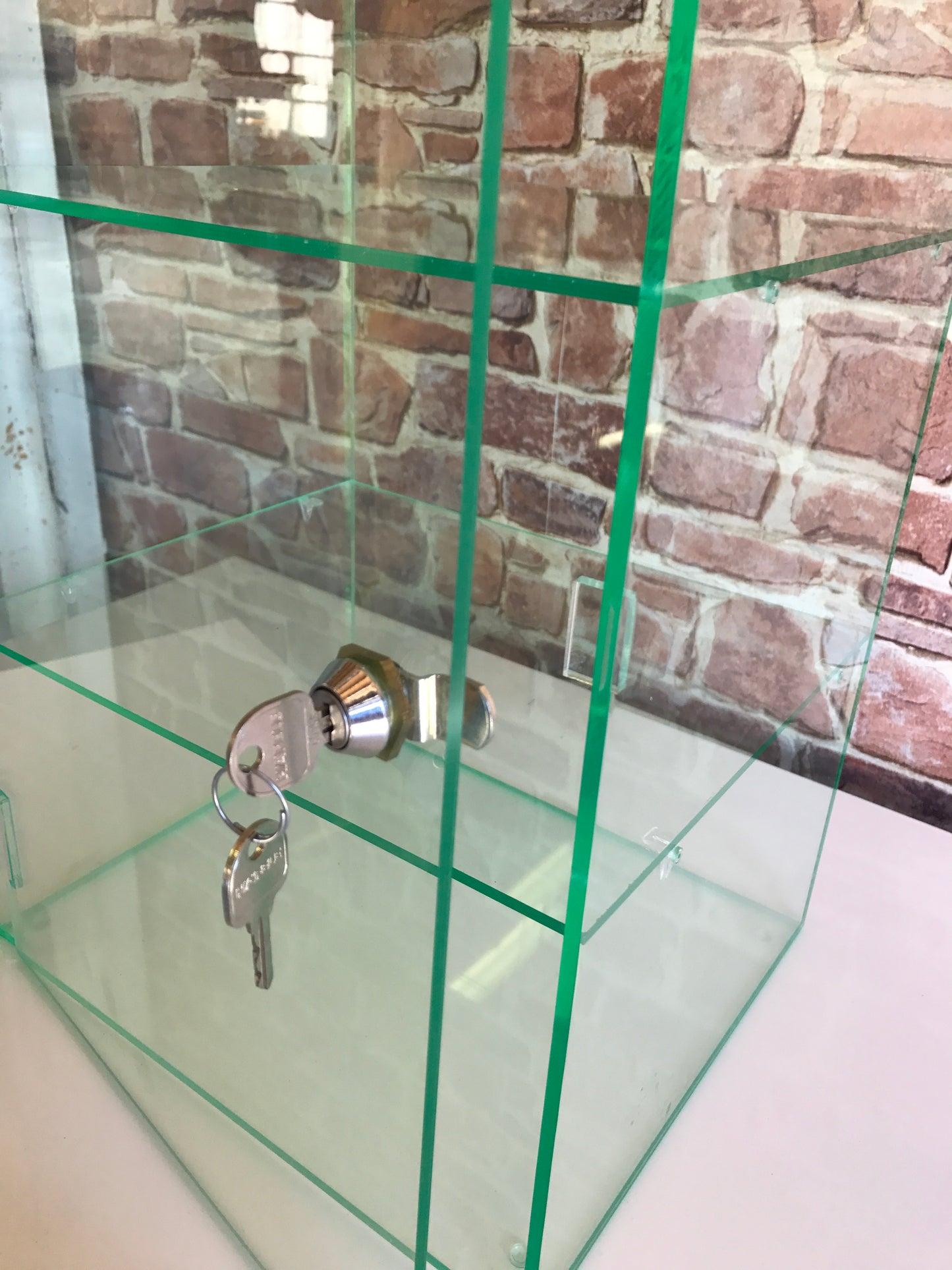 Display Case glass look acrylic cabinet with cam lock