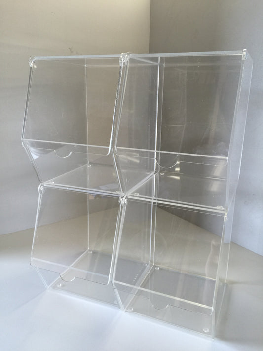 Pick and Mix / Storage Clear Display Bins 4 Sizes and Choice of 4,6,9,12 Pack
