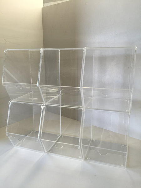 Pick and Mix / Storage Clear Display Bins 4 Sizes and Choice of 4,6,9,12 Pack