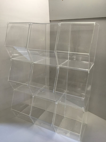 Pick and Mix / Storage Clear Display Bins 4 Sizes and Choice of 4,6,9,12 Pack