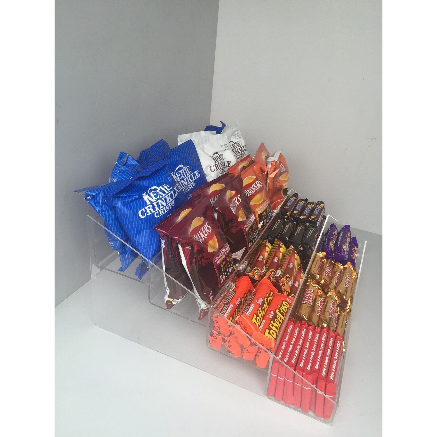 Confectionery, Chocolate bar , Crisps, Condiment etc. 4 Step Counter Display