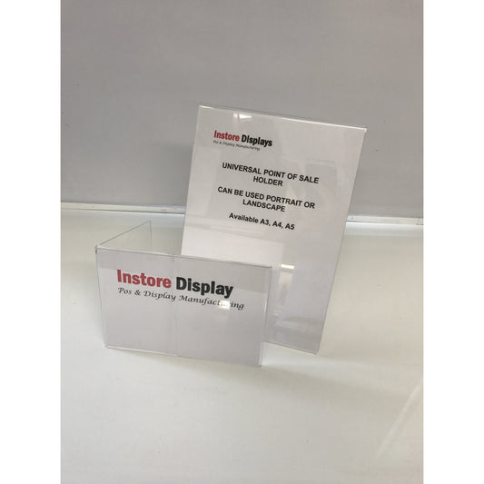 Poster Holder Leanback Acrylic Universal POS menu ticket holders A3, A4, A5