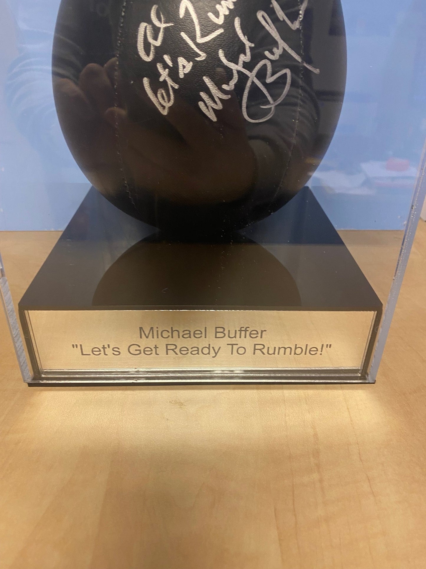 Boxing Speed Ball Display Case, Personalised Engraved Plaque