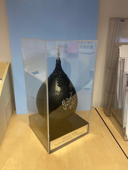 Boxing Speed Ball Display Case, Personalised Engraved Plaque