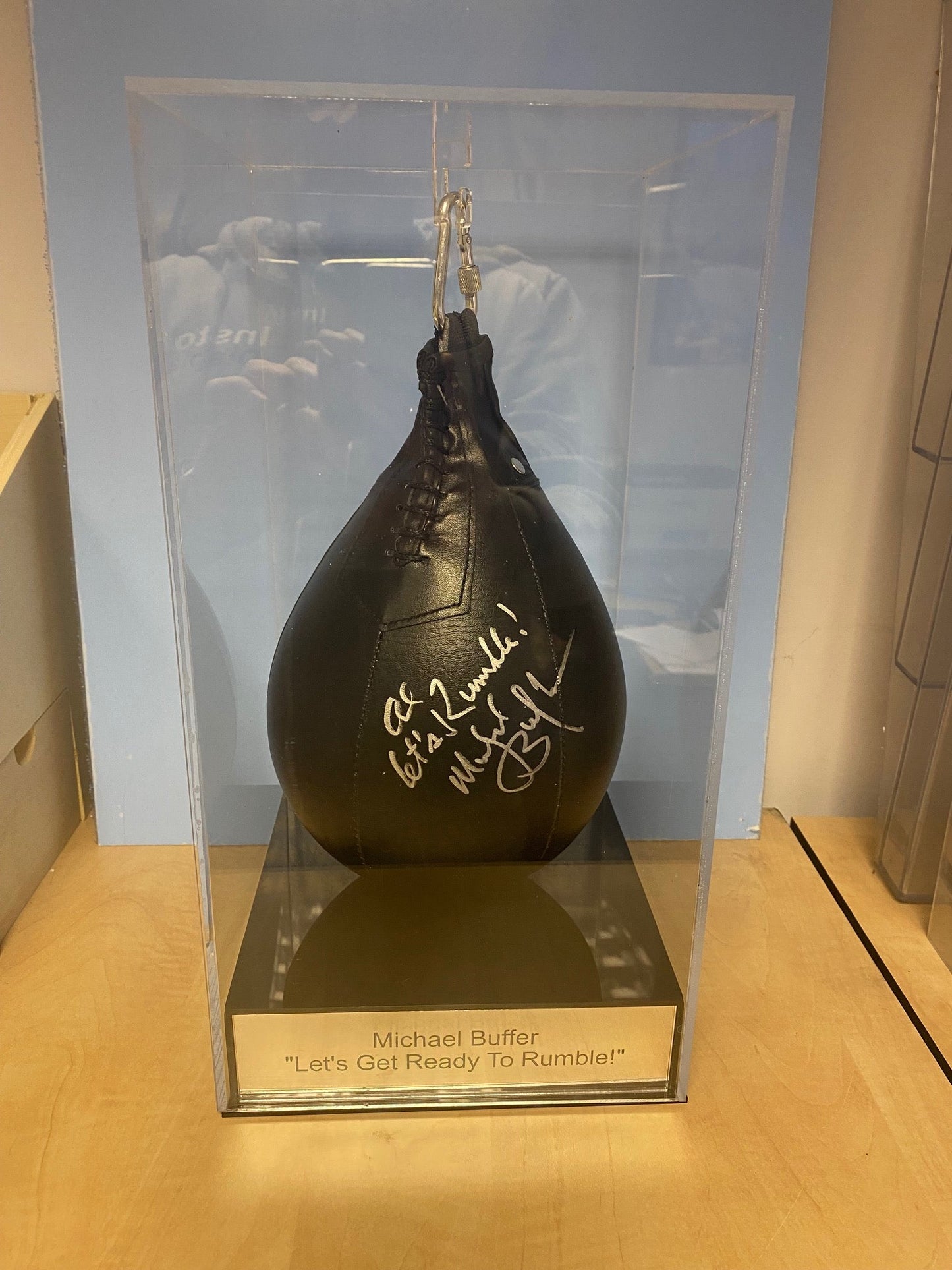 Boxing Speed Ball Display Case, Personalised Engraved Plaque