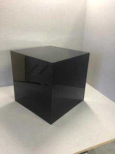 Acrylic Display Cubes Black Gloss 200mmm Square - 500mm Square