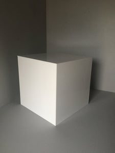 Acrylic Display Cubes Gloss White 200mm Square - 500mm Square