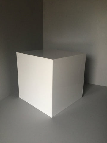 Acrylic Display Cubes Gloss White 200mm Square - 500mm Square
