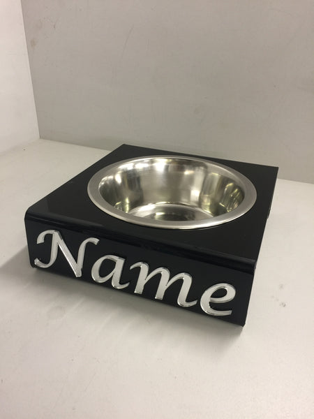 Pets Personalised medium dog bowl stand with 21cm bowl