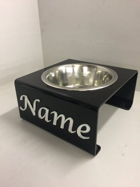 Pets Personalised medium dog bowl stand with 21cm bowl