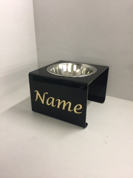 Pets Personalised medium dog bowl stand with 21cm bowl