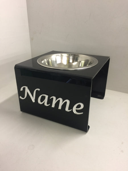 Pets Personalised medium dog bowl stand with 21cm bowl