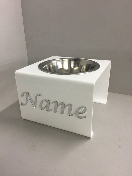 Pets Personalised medium dog bowl stand with 21cm bowl