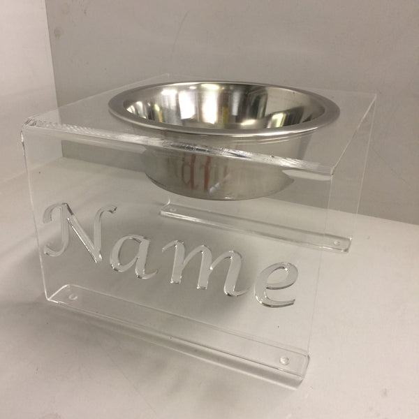 Pets Personalised medium dog bowl stand with 21cm bowl