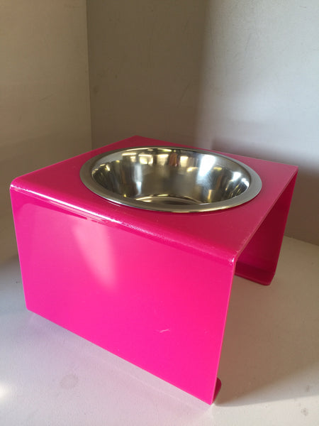 Pets Personalised medium dog bowl stand with 21cm bowl