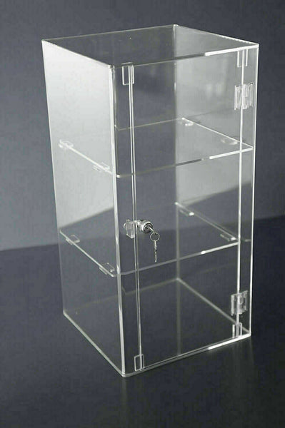Display Cabinet 5mm Perspex Acrylic Lock 2 Keys & Removable Shelves Ch ...