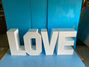 LOVE Letters White Gloss Acrylic Wedding Events Special Occasion Props