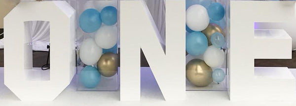 Freestanding White Acrylic Party Letters and Numbers