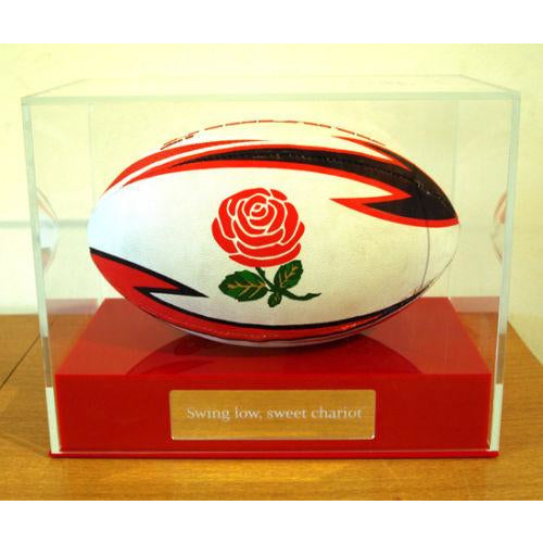 Display Case Rugby Ball personalised