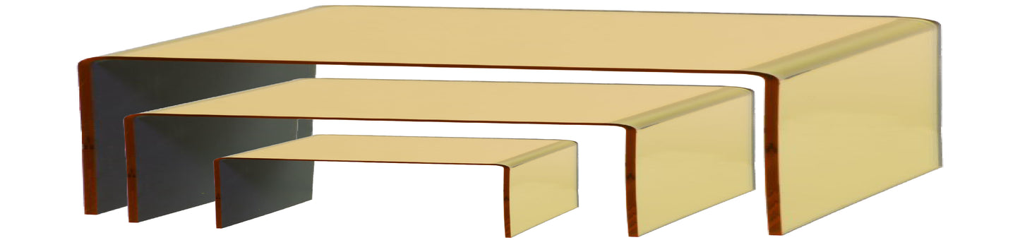 Riser / Bridge Display 1 Step Acrylic display / 200mm Wide x 100mm Deep, 3 Heights Per Pack