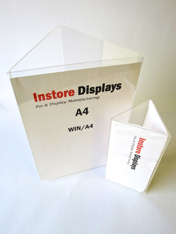 Poster holder 3 facing ticket menu holder A4, A5 or 3rd A4