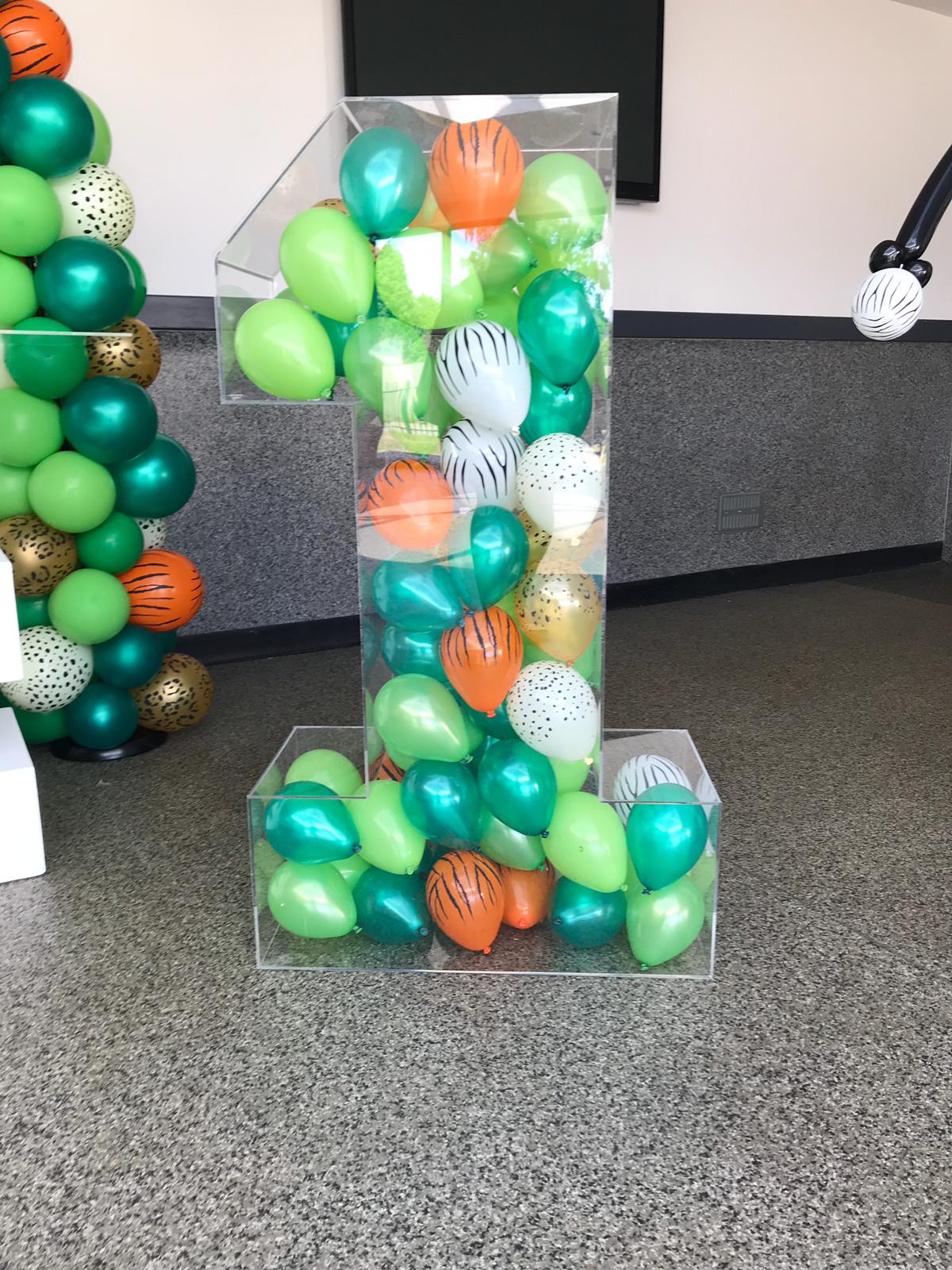 Balloon Decoration Display Clear Acrylic Perspex Number  for Birthdays etc.