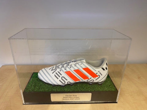 Football single Boot Display Case with Personalised Etching Plaque