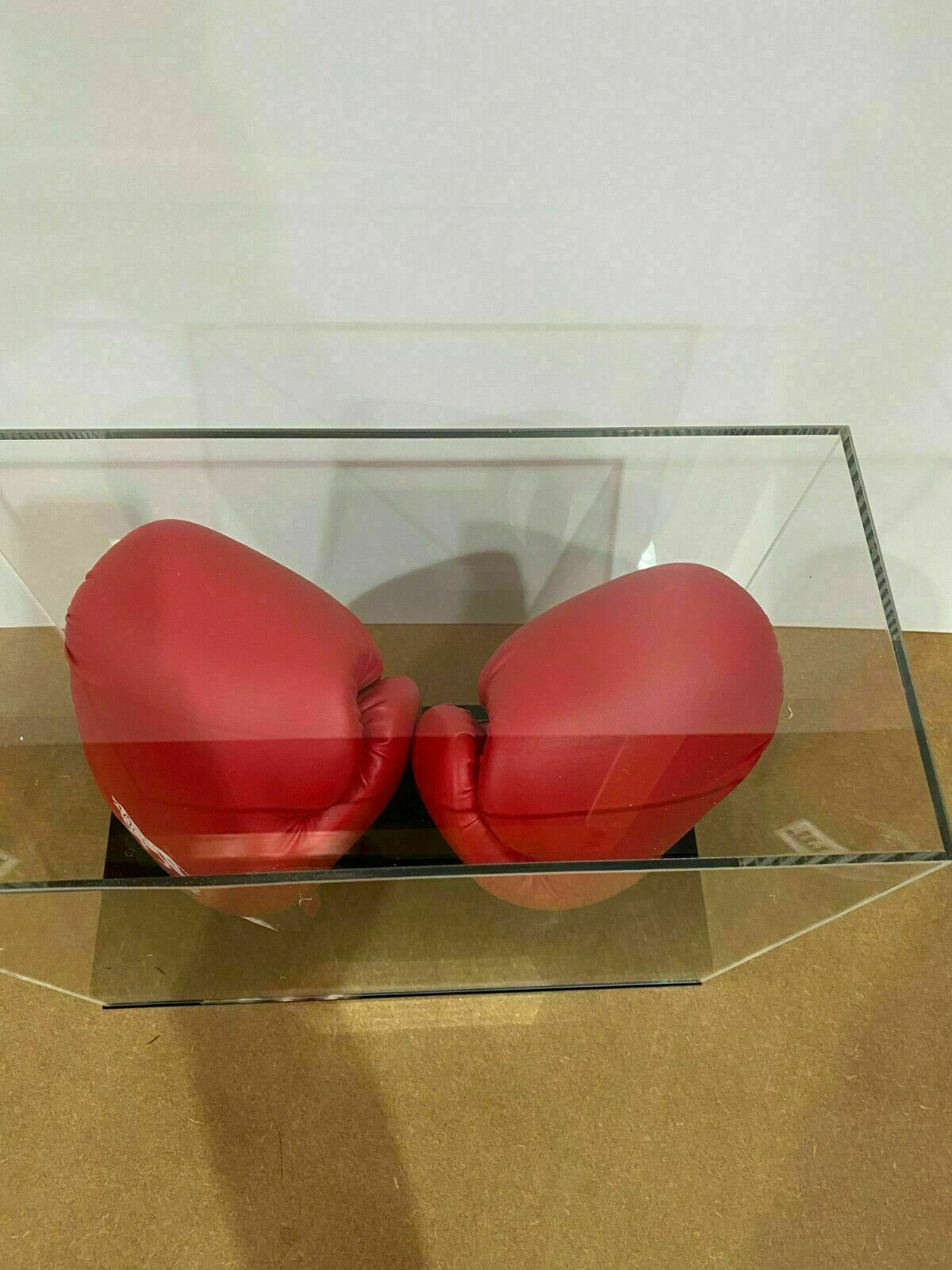 Boxing Display Case Double Glove with Personalised Etching Plaque