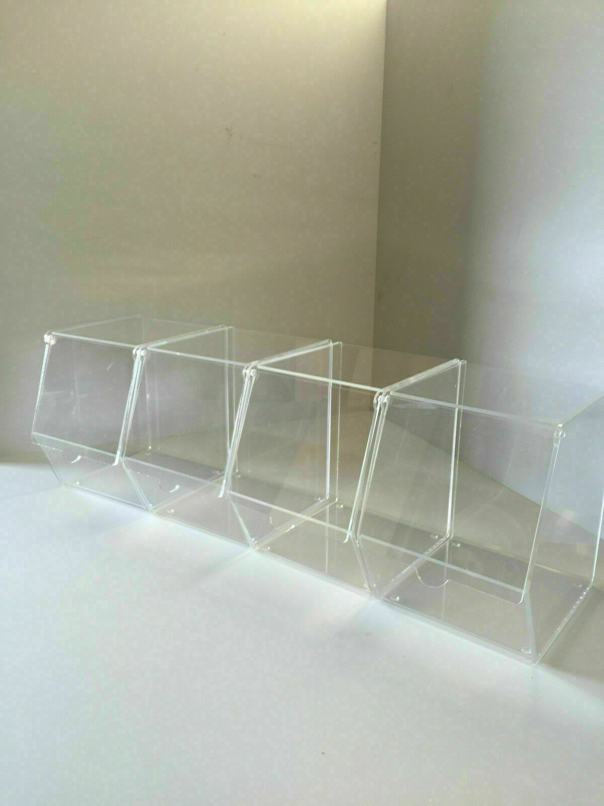 Pick and Mix / Storage Clear Display Bins 4 Sizes and Choice of 4,6,9,12 Pack
