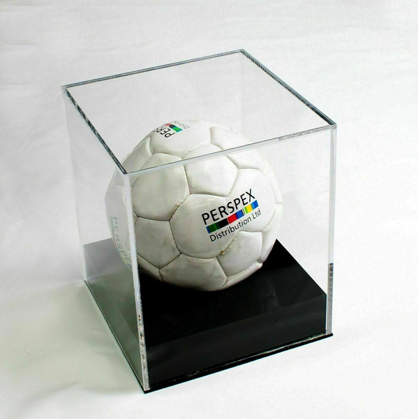 Football Display Case With or Without Fake Grass/Colour & Engrave Plaque Options