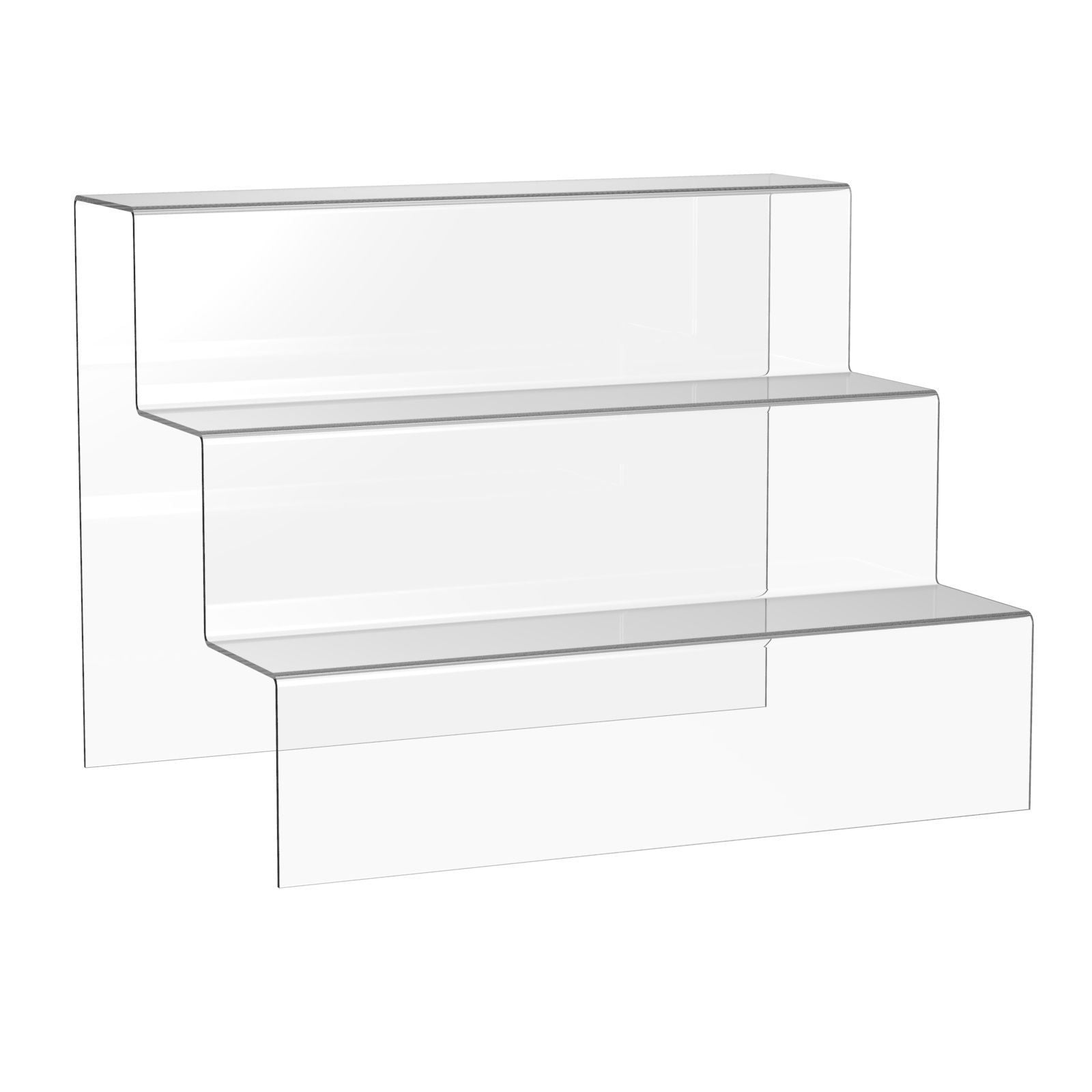 Riser Bridges 3 Step Clear Acrylic Displays 200mm High x 200mm Deep, V ...