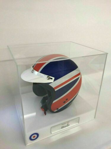 Crash Helmet Acrylic Display Case for a Signed/Autographed Personalised Plaque